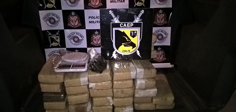 CAEP apreende 33KG de maconha durante abordagem em Rio Preto