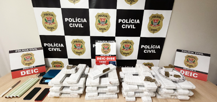 Trio é preso com cerca de 60 quilos de maconha em Rio Preto